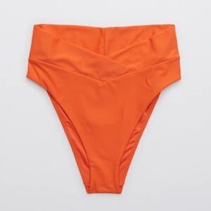 Aerie Orange High-Waisted Bikini Bottoms